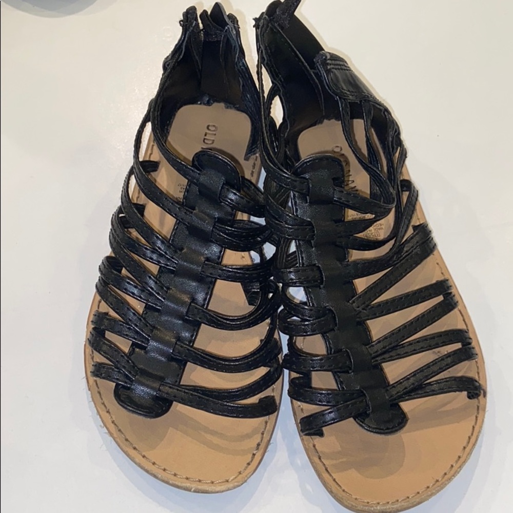 Old Navy Black Lace Leather Sandals